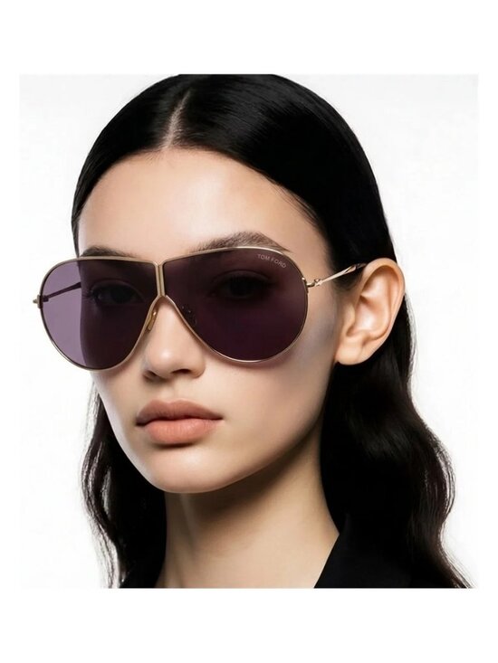 NEW AUTHENTIC Tom Ford Gold and Black Women\'s Sunglasses TF1158 30A main image 13